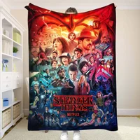 Stranger Things Custom Blanket Double Bed Blankets for Decorative Sofa Bedspread on the Bed Throw Blankets and Bedspreads Anime 1