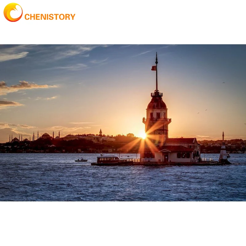 

CHENISTORY 60x120cm Painting By Numbers Beautiful Landscape Acrylic Oil Painting HandPainted Art Gift DIY Picture Kits Home Deco