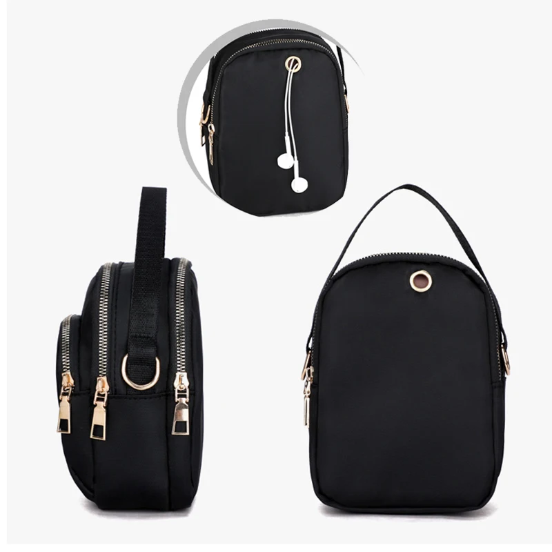 Plain Meixiaomei Travel Bag Two Zip Pocket Sling Bag