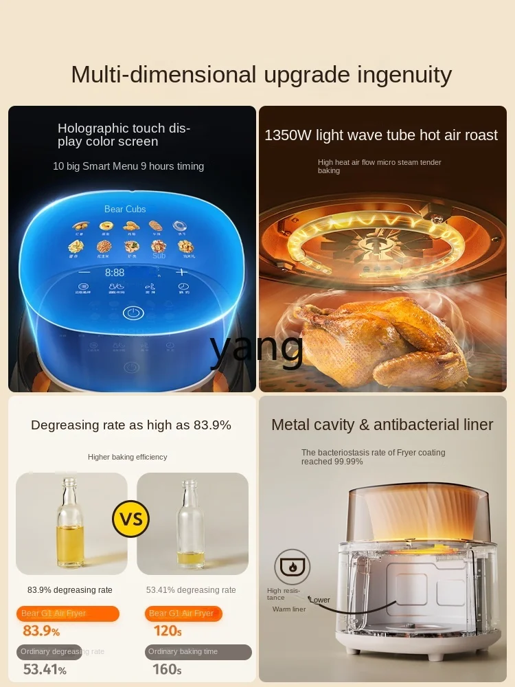 L'm'm Panoramic Visual Air Fryer Multi-Function Home Smart Oven Deep Frying Pan