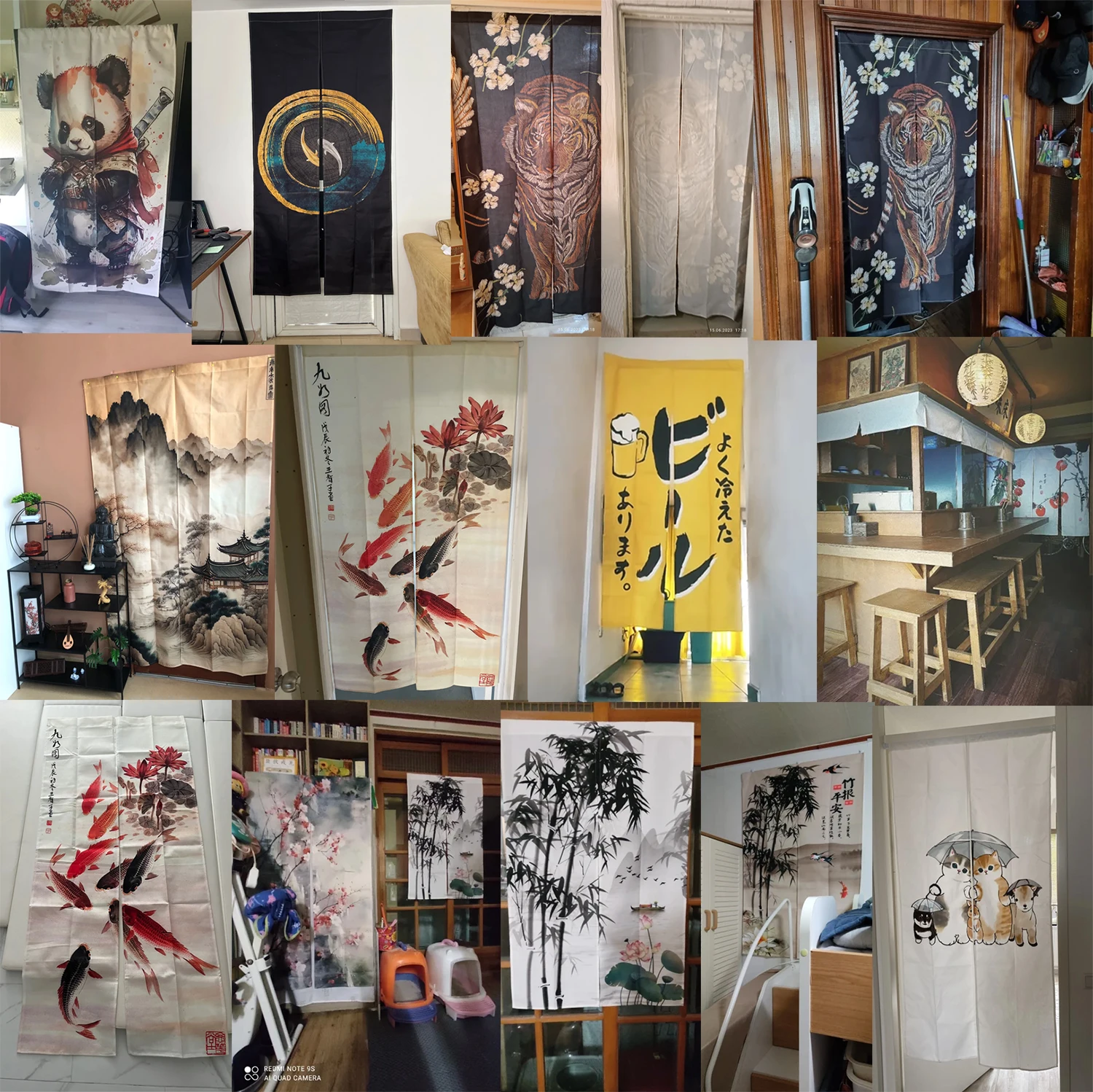 Japanese Linen Lines Door Curtain Texture Kitchen Bedroom Entrance Decor Bathhouse Partition Doorway Hanging Split Half-Curtain 5