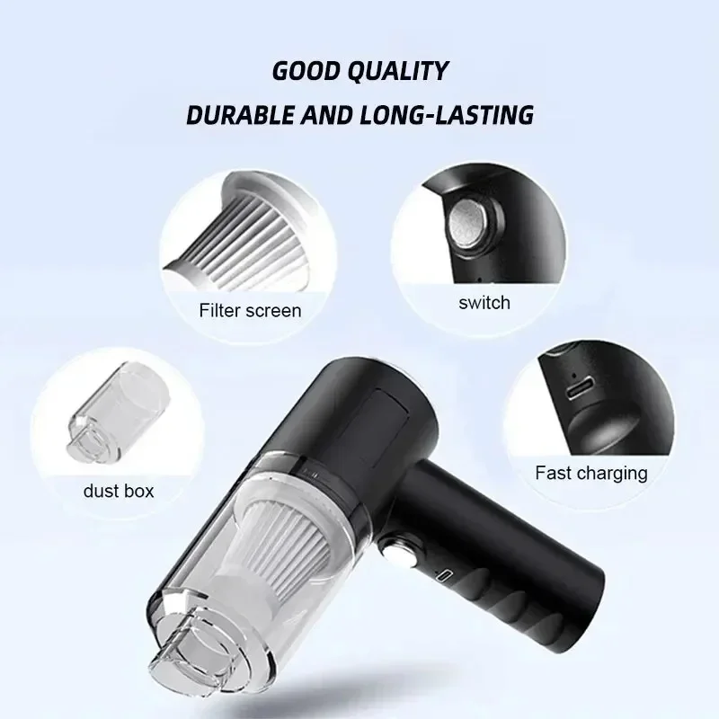 3in1 Car Vacuum Cleaner Mini Cordless Handheld Cleaning Machine Powerful Wireless Portable Vacuum Cleaner for Car 6