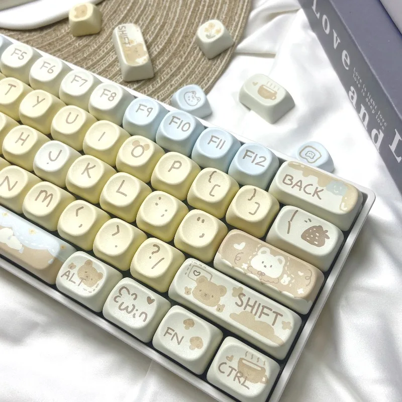 Kawaii Keys Milk Tea Bear Mao Profile Keycaps (131 Keys)