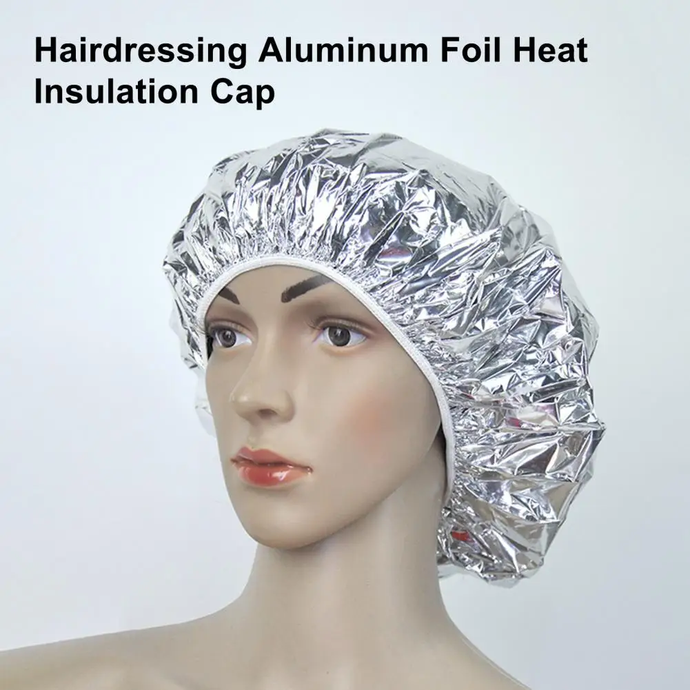 Shower Cap Heat Insulation Aluminum Foil Insulation Hat Elastic Bathing Cap For Women Hair Salon Bathroom Hairdressing Salon