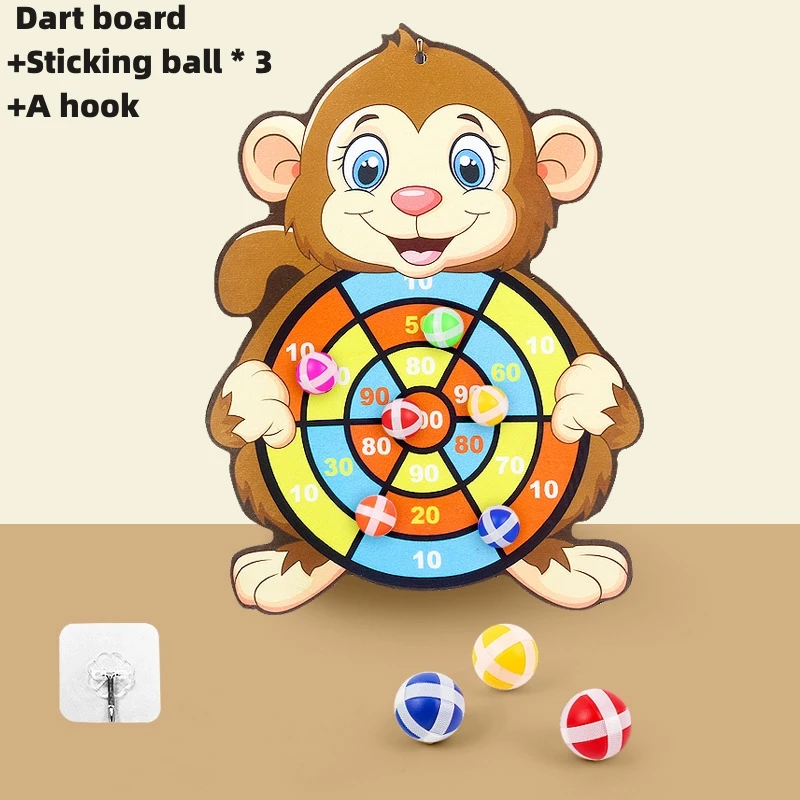 Children Cartoon Animal Dart Board Sticky Ball Rabbit Family Interactive Educational Toy Christmas Gift 3