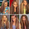 Sophianna Highlight Ombre 34 Inch 1 3 4 Bundles Double Weft Water Curly Bundles Brown Deep Wave Bundles 100%Human Hair Weaves 6