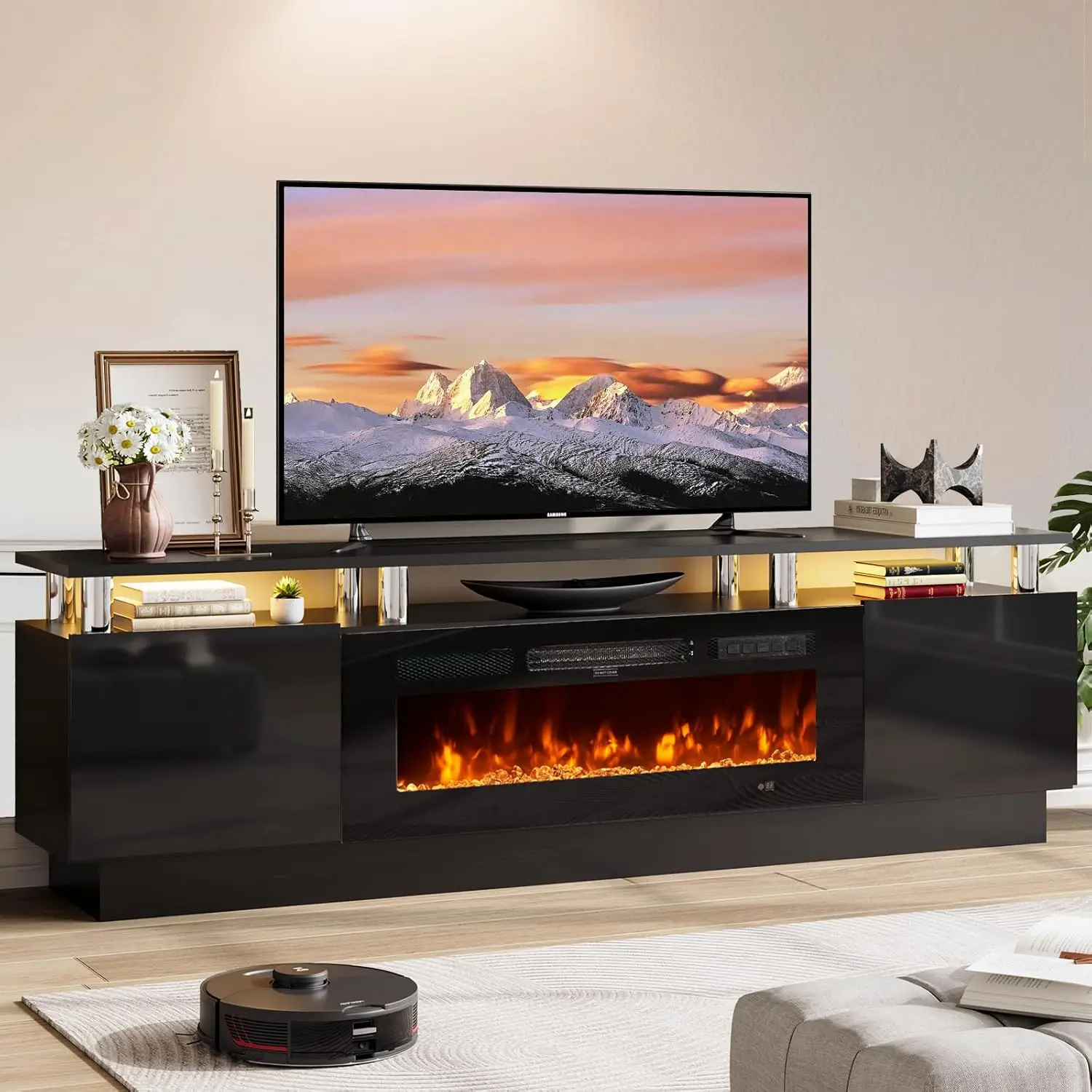 70" Modern TV Stand & Media Console with Storage Shelves — Fits TVs up to 80" 1