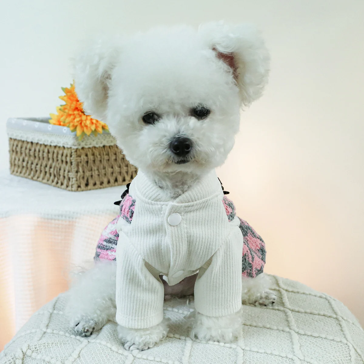 Dog Clothes Accessories Classic Plaid Dress For Medium Dog Chihuahua Autumn Winter Puppy Cat Pet Soft Warm Costume Pet Supplies