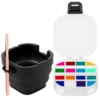 Airtight Paint Palette with Lid 16 Wells Travel Paint Palette Box with Folding Paint Brush Washing Bucket Multifunctional 1