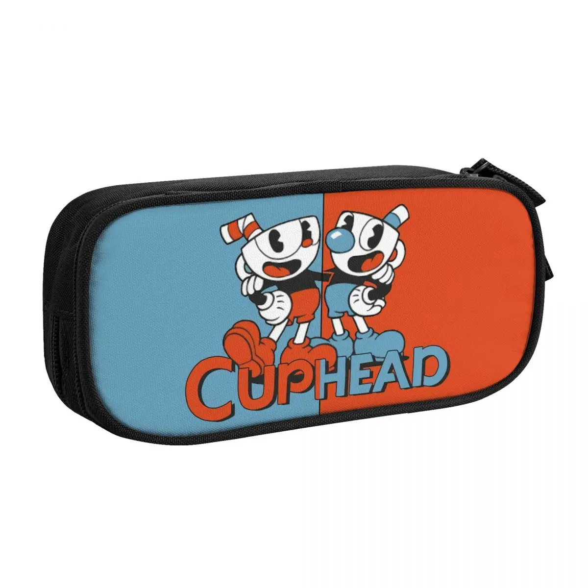 Cute Cuphead Mugman Korean Pencil Case Girl Boy Large Capacity Cartoon Game Pencil Pouch Students Stationery