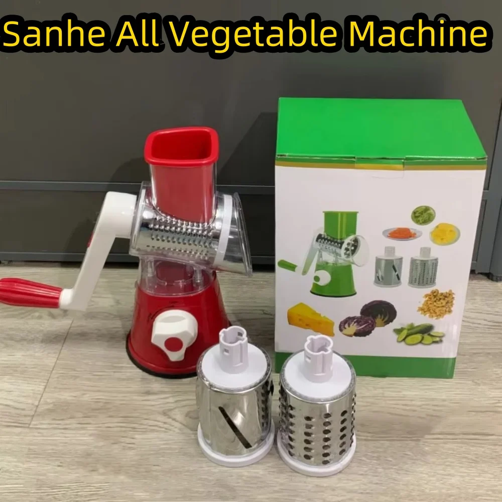 1PCS multifunctional portable drum vegetable slicer, hand cranked household kitchen vegetable slicer, potato grinder