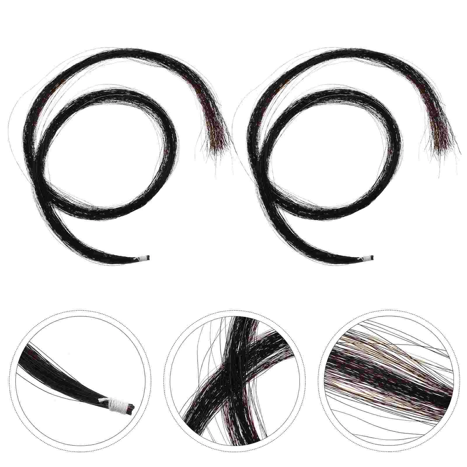 

2 Hanks Carbon Fiber Accessories Violin Bow Hair for Replace Professional Student