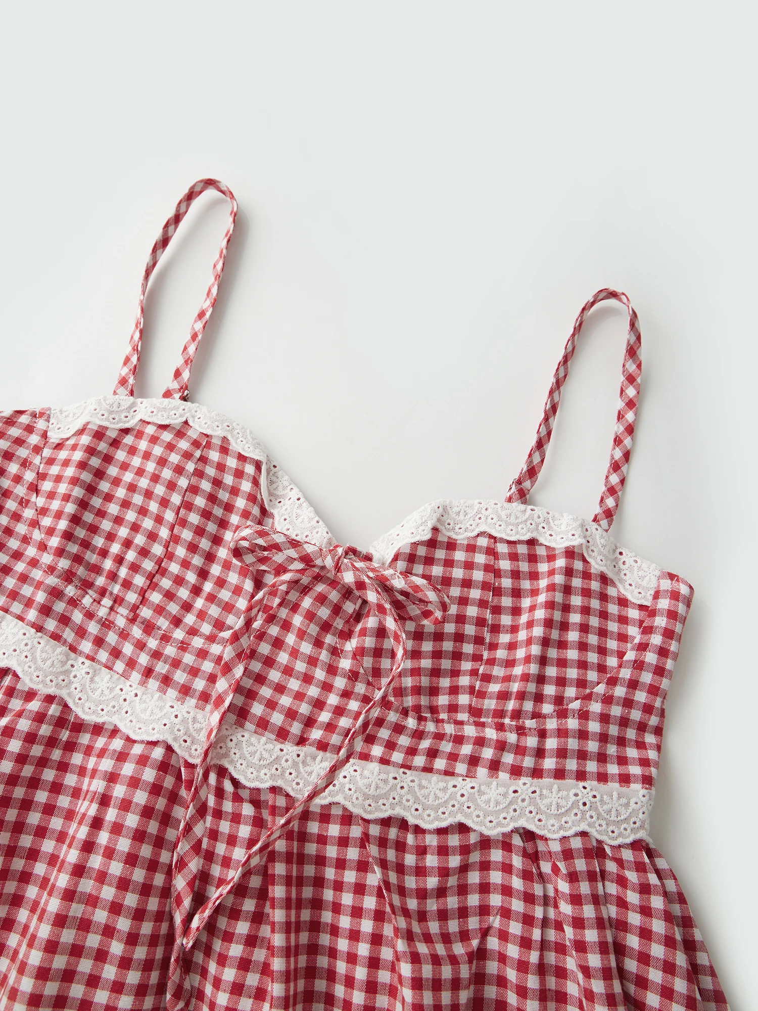 Women s Plaid Sleeveless Mini Dress with Spaghetti Straps and Babydoll Silhouette Perfect for Summer Casual Wear