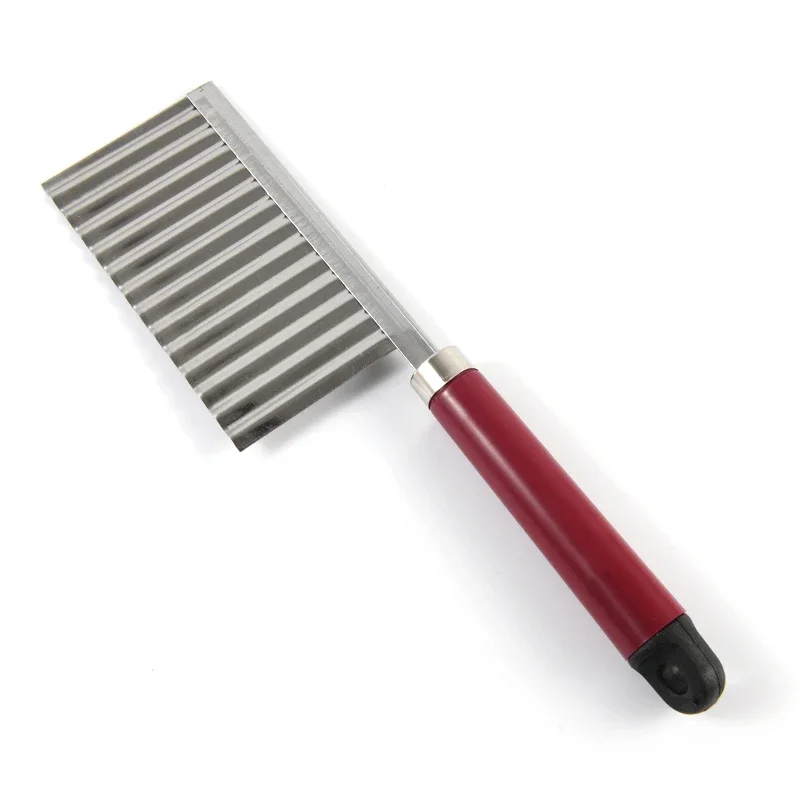 Potato French Fry Cutter Kitchen Accessories Wave Knife Chopper Serrated Black and red random delivery
