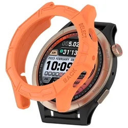 Premium Soft Silicone Smart Watch Bumper & Screen Protector for Amazfit cheetah (Orange)