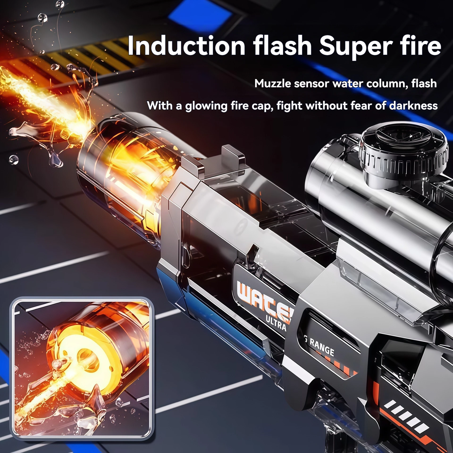 2026년형 신형 M416 전동 물총, 대용량 펄스 연속 발사 물총, 어린이 물총 장난감