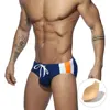 New Mens Surfing Swimwear Splicing Swim Briefs Low Waist Swimming Short Trunk Sport Beach Pants Swimsuit Bikini Male Sexy Shorts 3