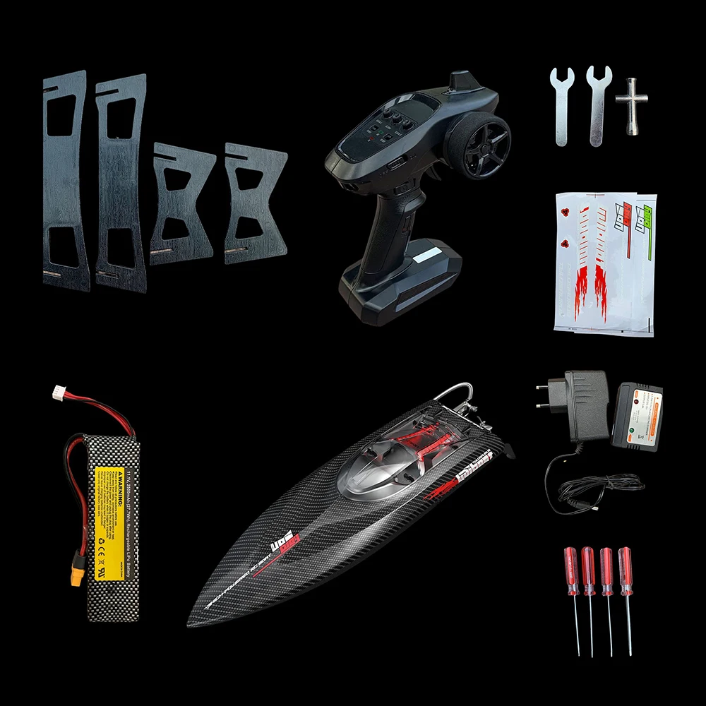 UDI RC UDI022 Brushless Remote Control Boat Boat for Adults with 3S 4S 2 Sets of Batteries 25 Inch 30mph+ 50km/h + Alloy Steel 5