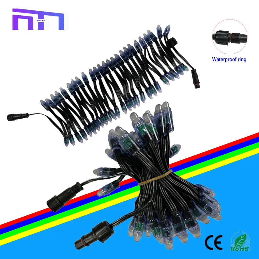 WS2811LED pixel light 12mm RGB advertising light addressable bullet head string programmable module waterproof IP68
