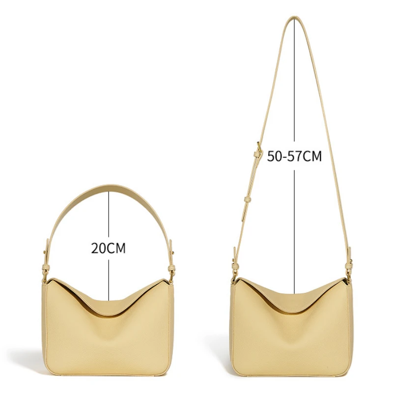 New Cowhide Handbag Underarm Bag for Women One Shoulder Bag High Quality Fashion Genuine Leather Crossbody Bag Portable Tote Bag