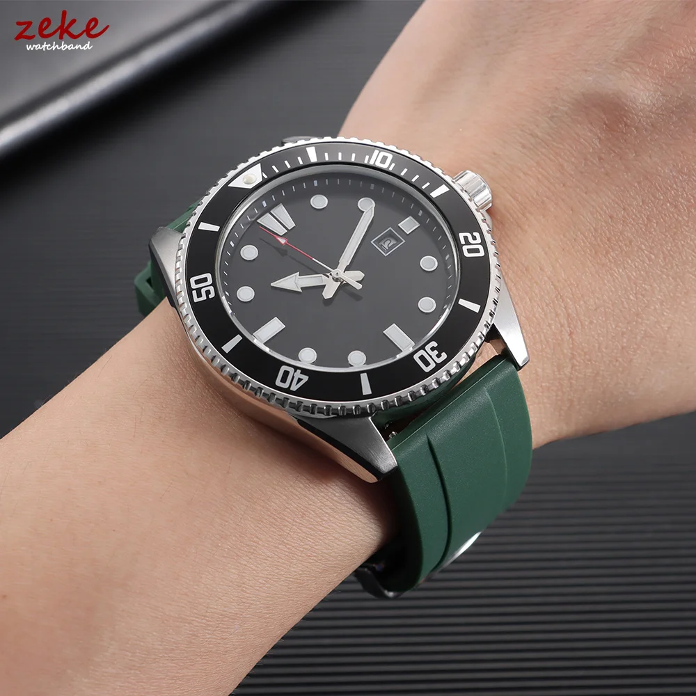 Premium Waterproof Sports Rubber Watch Band - Black Quick Release Strap, Available in Multiple Widths