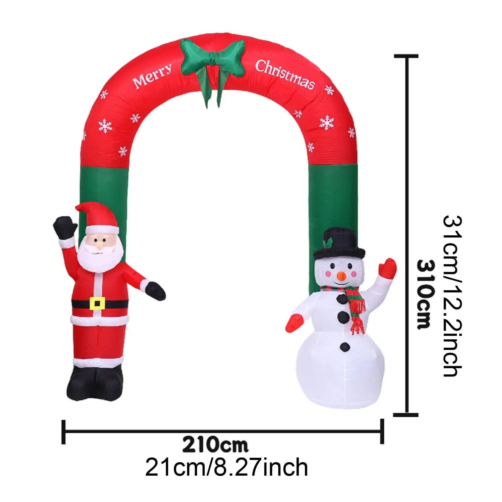 10.1ft Christmas Inflatable Arch with Lights US 110V Santa Claus and Snowman Decor for Indoor Outdoor Lightweight Adorable