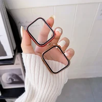 Verre et couvercle pour Apple Watch, protection d'écran, pare-chocs, boîtier de placage, iWatch Series 9, 8, 7, 6, SE, 5, 4, 3, 45mm, 41mm, 44mm, 40mm, 42mm, 38mm 3