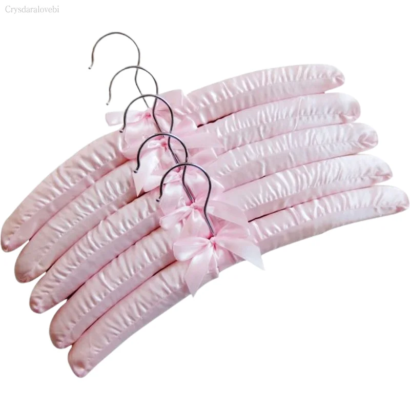 5pcs/Lot Fabric Coated Hanger Sponge Padded Hangers Hanging Clothes Hangers Hotel Shop Display Rack Hangers 18 Colors 38.5CM 3
