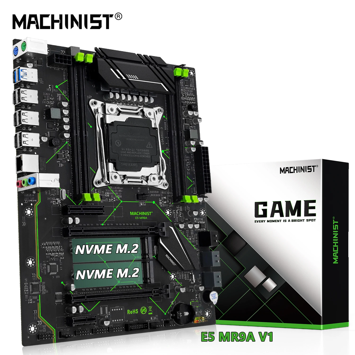 Machinist E5 MR9A V1 Moederbord Ondersteuning Lga 2011 3 Xeon E5 V3 V4 Cpu Processor DDR4 Ram Vier Kanaals geheugen Atx Nvme M.2|Moederborden| - AliExpress
