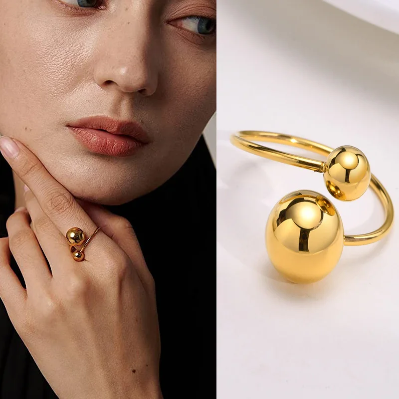 Anello a doppia sfera, sfere aperte regolabili in acciaio