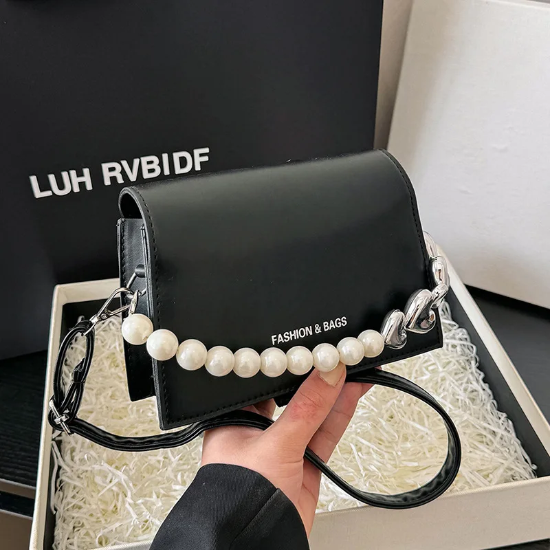 Small Square Crossbody Bag Chain Hand-held Women's Trendy Fashion Niche Shoulder Bag Western-style Luxury Brand Crossbody Bag