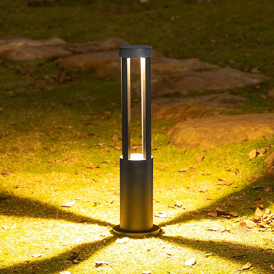 

40/80CM Waterproof LED Garden Pathway Lawn Lamp Modern Villa Landscape Post Pillar Light Outdoor Courtyard Bollards Light