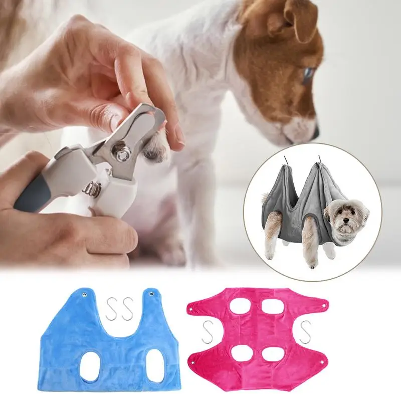 

Pet Grooming HammockCat Grooming Soft Cushion Hammocls Restraint Bag Puppy Dog Pet Nail Clip Trimming Bathing Bag With Hooks