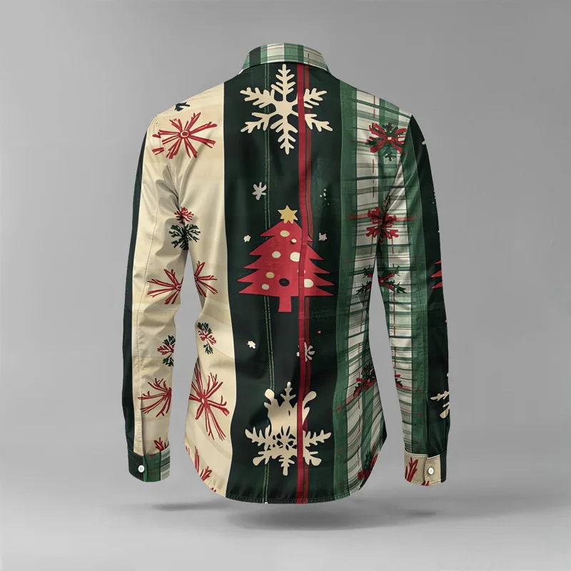 2025 Fashionable Spring Summer Men Shirt Set Christmas Print Fashion Gingerbread Man Two Piece Set Mens Snowman Lightweight_voghion.com