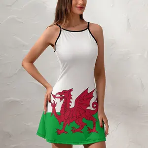 Welsh Flag Mini Skirt  Women's Sling Dress Classic Exotic  Woman's Dress Funny Vintage Cocktails Strappy Dress