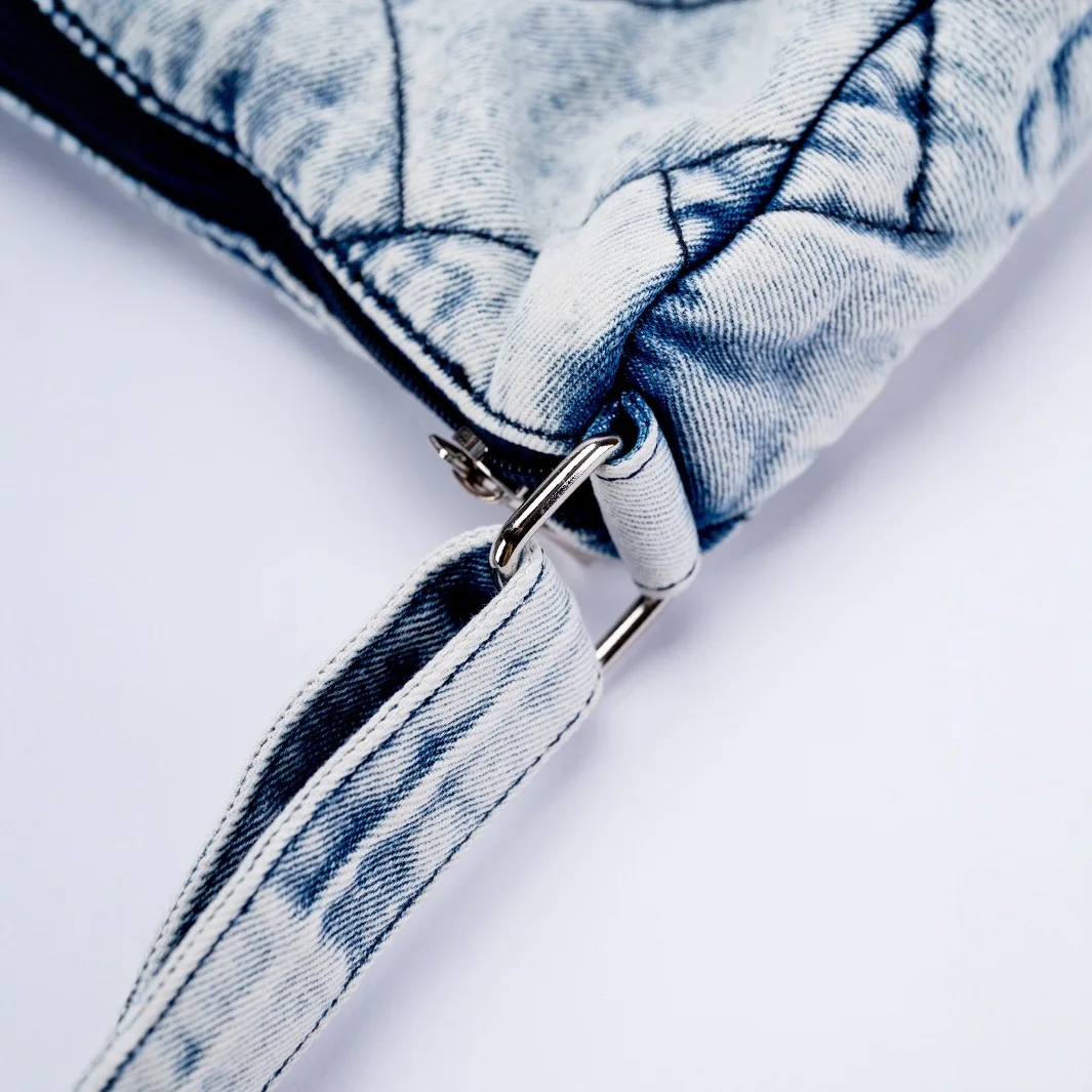 Vintage Denim Shoulder Bag Women's Large Capacity Messenger Bag Multi-pockets Satchel Bags Adjustable Strap Ladies Crossbody Bag