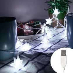 Enchanting Outdoor LED Star Fairy Lights for Celebrations and Decor (Cold white USB)