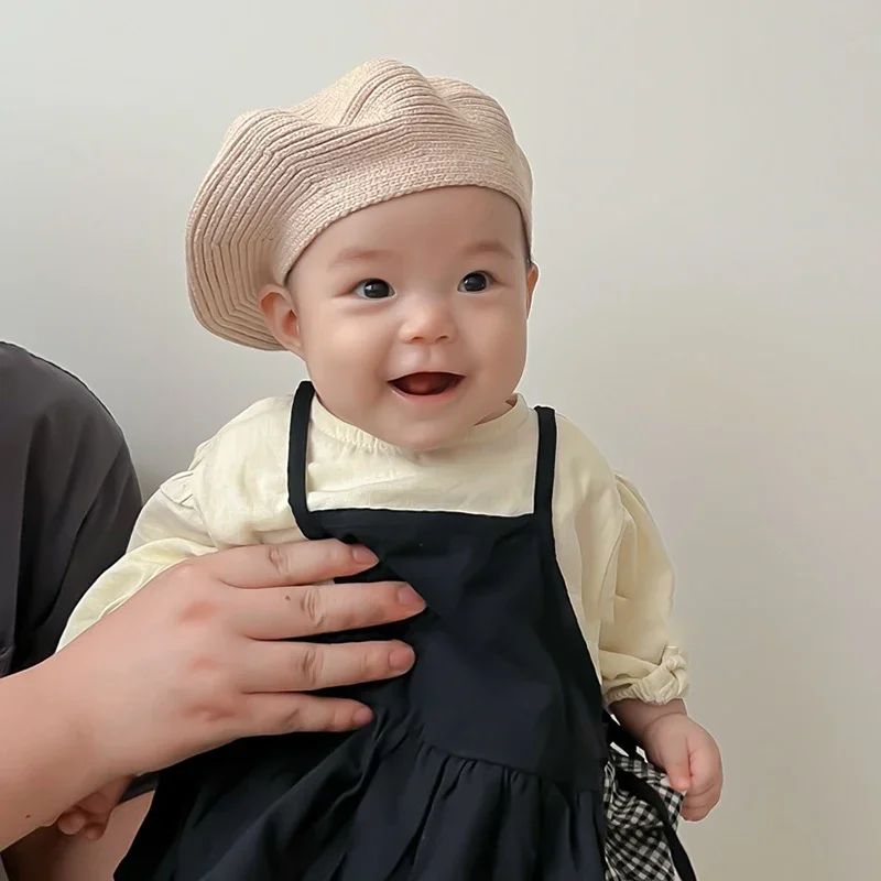 Winter Berets Solid Color Knitted Woolen Beanies Hats Thermal Headband Caps Newborn Photography Props for Children Baby Boy Girl