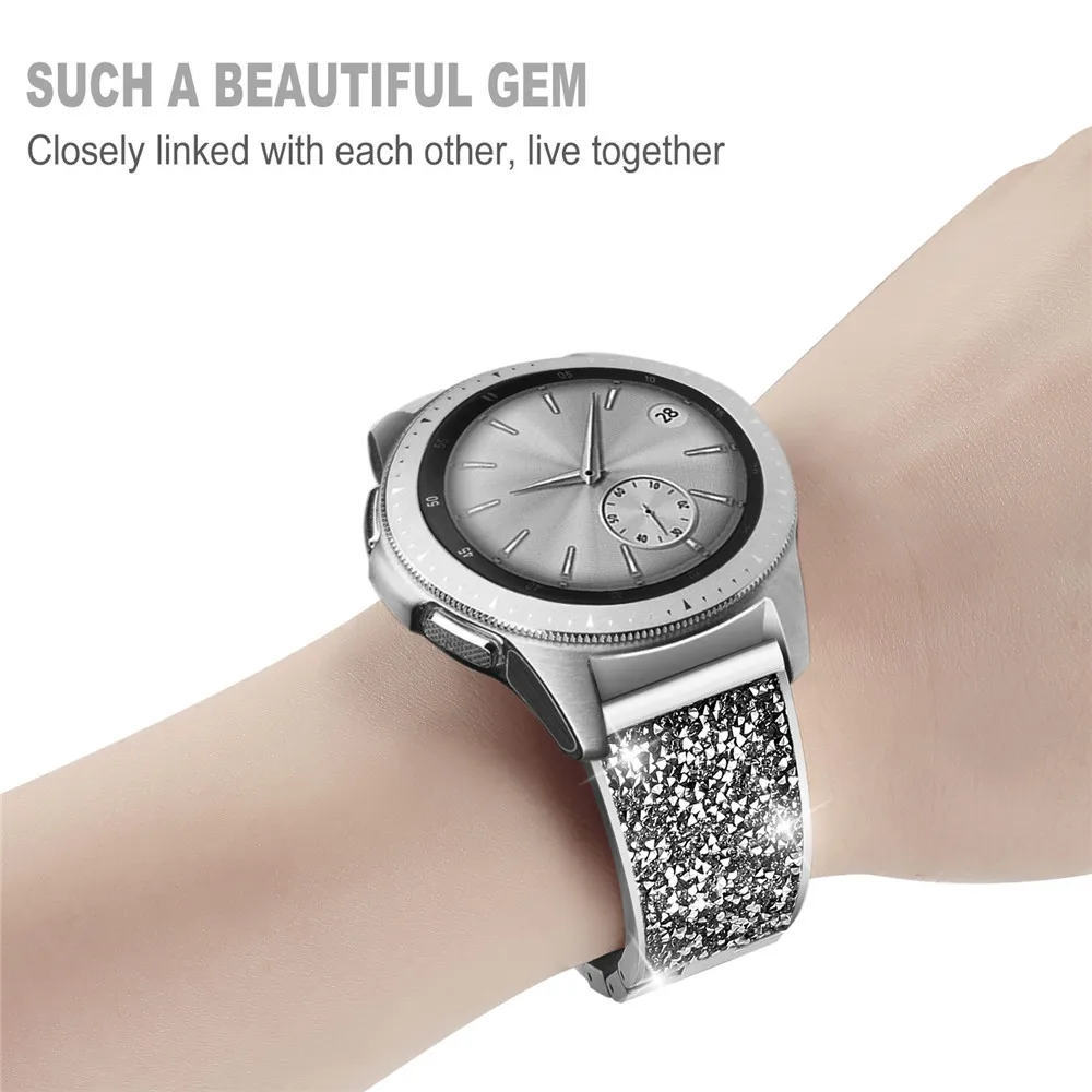 20mm 22mm Metal Diamond Strap for Samsung Watch 5 4 3 Classic 5 Pro Huawei Watch 3 GT3 Women Bracelet Belt Amazfit GTR/GTS4 band