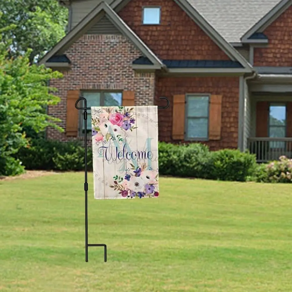 Weather Proof Garden Flag Pole Holder Sturdy Stable Detachable Garden Banner Pole Stands Black Flags Stand Farmhouse flag pole attachments