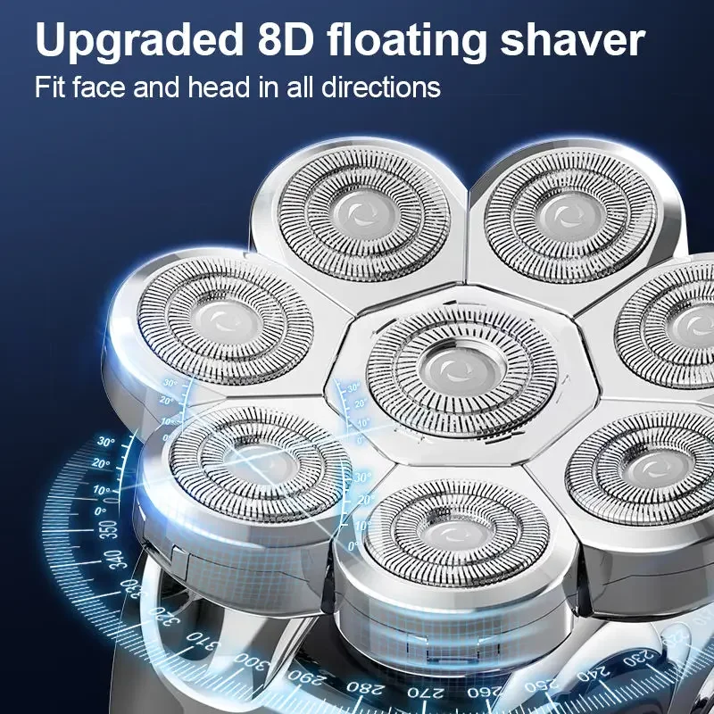 Head Shavers for Bald Men 5 in 1 Electric Razors for Men Multifunctional Bald Head Shaver Cordless Grooming Kit Electric Shaver 2
