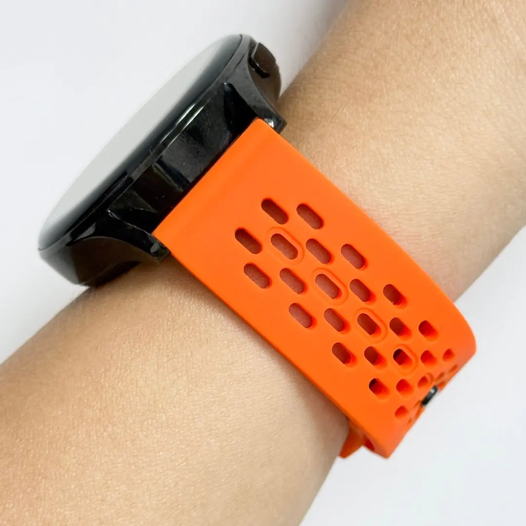 Breathable Silicone Watch Wristband with 20-22mm Adjustable Strap