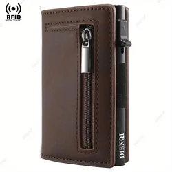 Luxury RFID Metal Card Holder Wallet - Sleek Black Design (Coffee)
