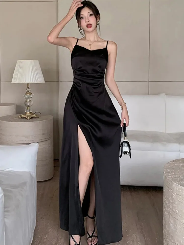 

Women's Elegant Velvet Midi Dress, Street Clothing, Sexy, Party, Club, Evening, Fashion, Wholesale, Commodity B, Autumn, Winter,