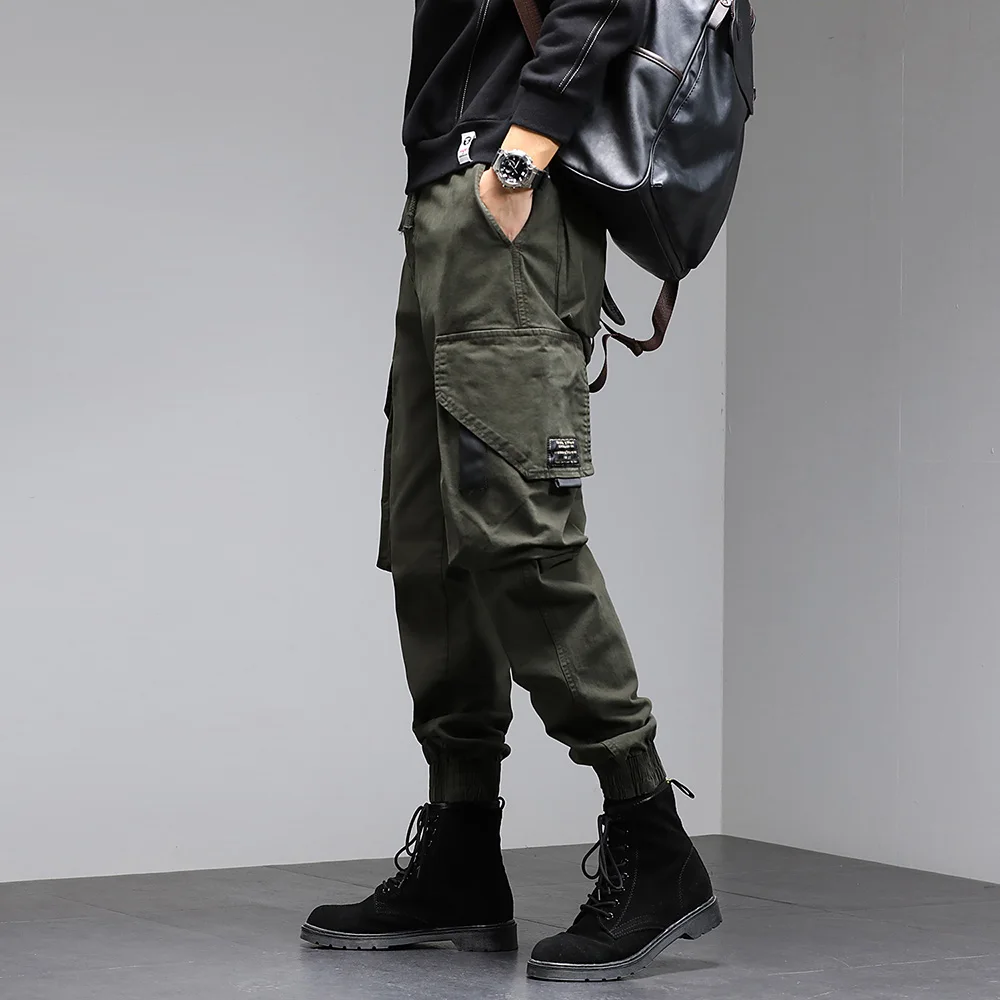 best business casual pants Single Road Mens Cargo Pants Men Multi Pockets Baggy Hip Hop Fashion Techwear Joggers Male Trousers Streetwear Casual Pants Men plus size khaki pants