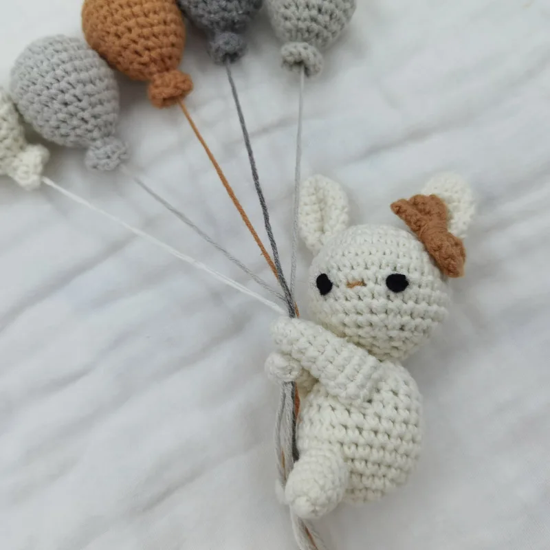 10cm Handmade Rabbit Bunny Animal with Balloon Home Decor Wall Hanging Toys Nursery Decor Living Room Children Girls Bedroom Dec plush doll,anime plush doll