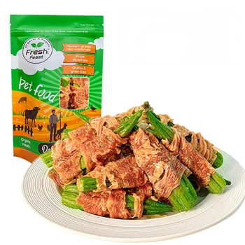 Duck Wrapped Okra Dog Treats, All-Natural & Healthy, Easily Digestible Snack for Dogs (200g/400g) 1