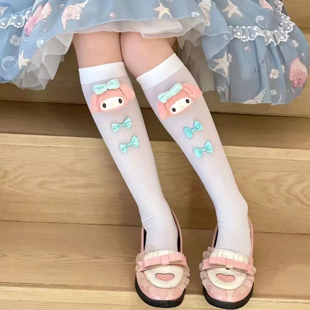 Kids Socks Cartoon Socks Cinnamoroll Doll Bow Socks Kawaii Sanrio Anime Kuromi My Melody Summer Socks for Kids