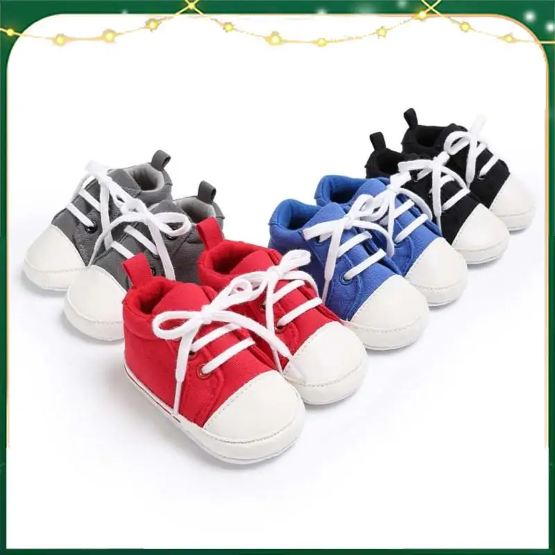 

Baby Canvas Casual Sneakers Newborn Lace-Up Sports Boys Girls First Walkers Infant Toddler Anti-slip Bebe Prewalker Crib Shoes