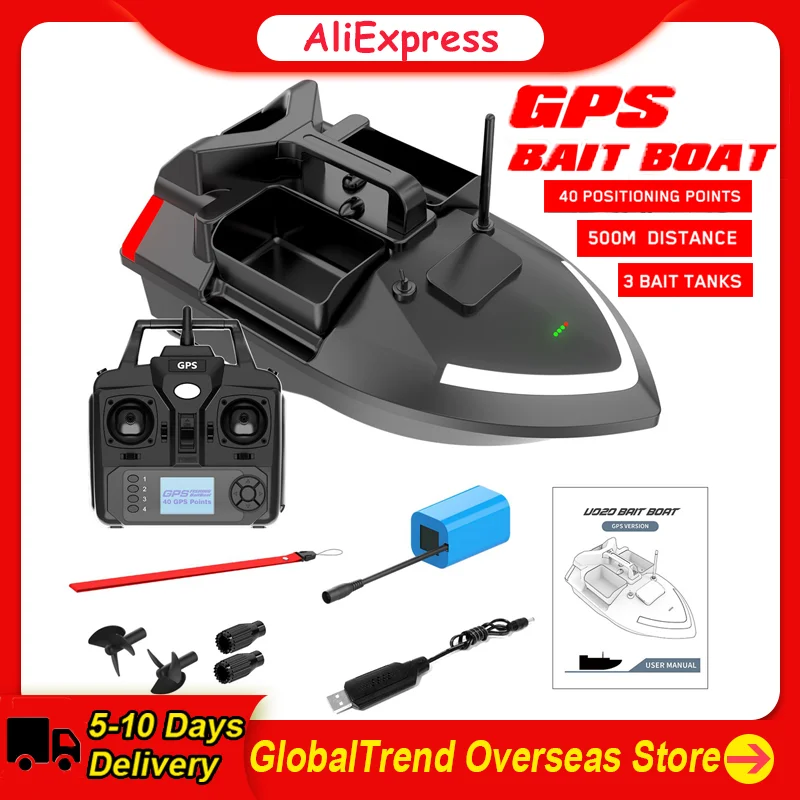V020 GPS łódź rybacka 500m zdalnie sterowana z EU za $109.88 / ~417zł